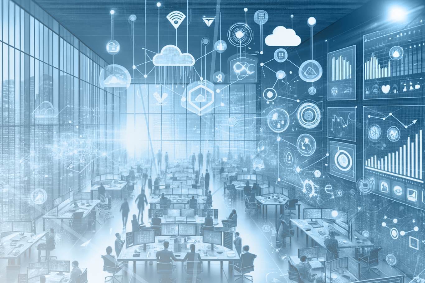 gestión de datos, tiempo real, empresa moderna, desarrollo de software, transformación digital, ecommerce, aplicaciones móviles, digitalización, marketing online, integración de servicios