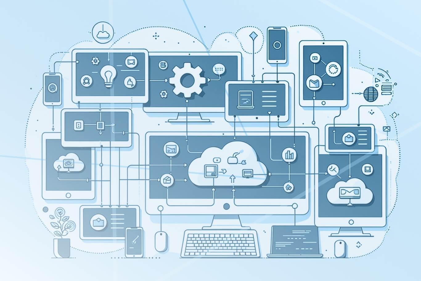 Automatización, APIs, desarrollo de software, integración de servicios, transformación digital, marketing online, experiencia del cliente, personalización