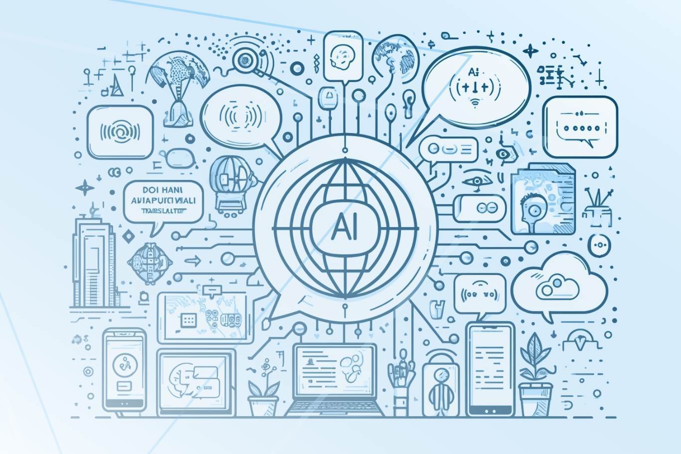 IA, traducción automática, barreras lingüísticas, software a medida, desarrollo web, marketing online, SEO, ecommerce, digitalización, aplicaciones multilingües, integración de servicios, transformaci