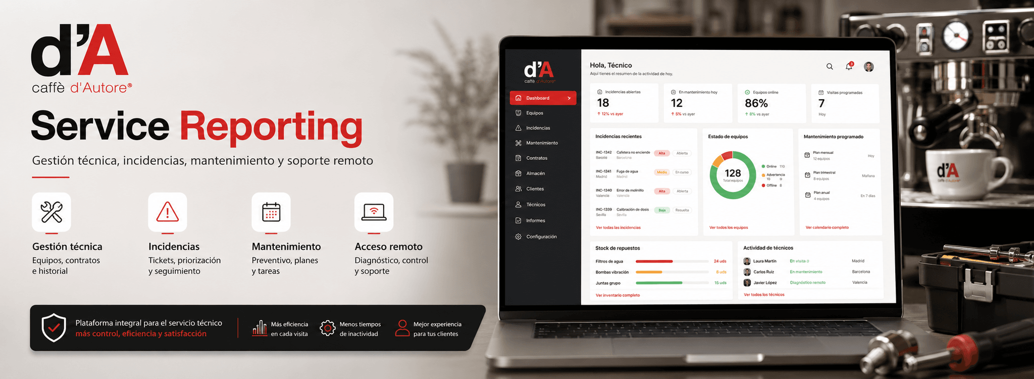 CAFÉ D´AUTORE - Aplicación para gestión técnica, asistencia, recambios y reparaciones — Gallery