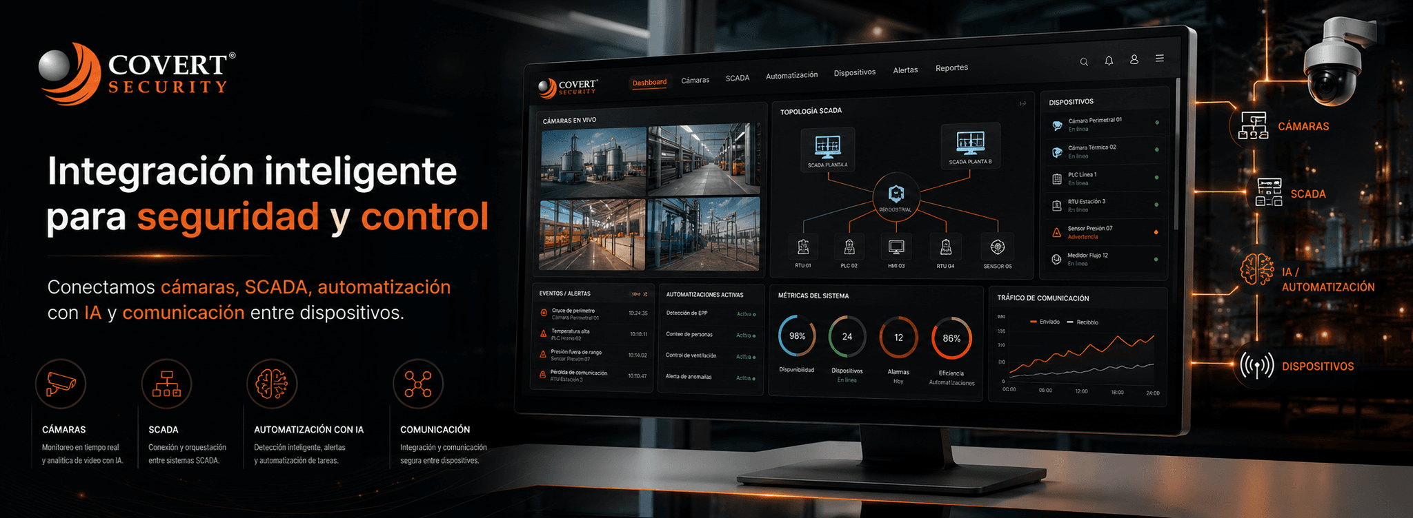COVERT SECURITY — Integración de cámaras, sistemas SCADA y automatización inteligente — Galería