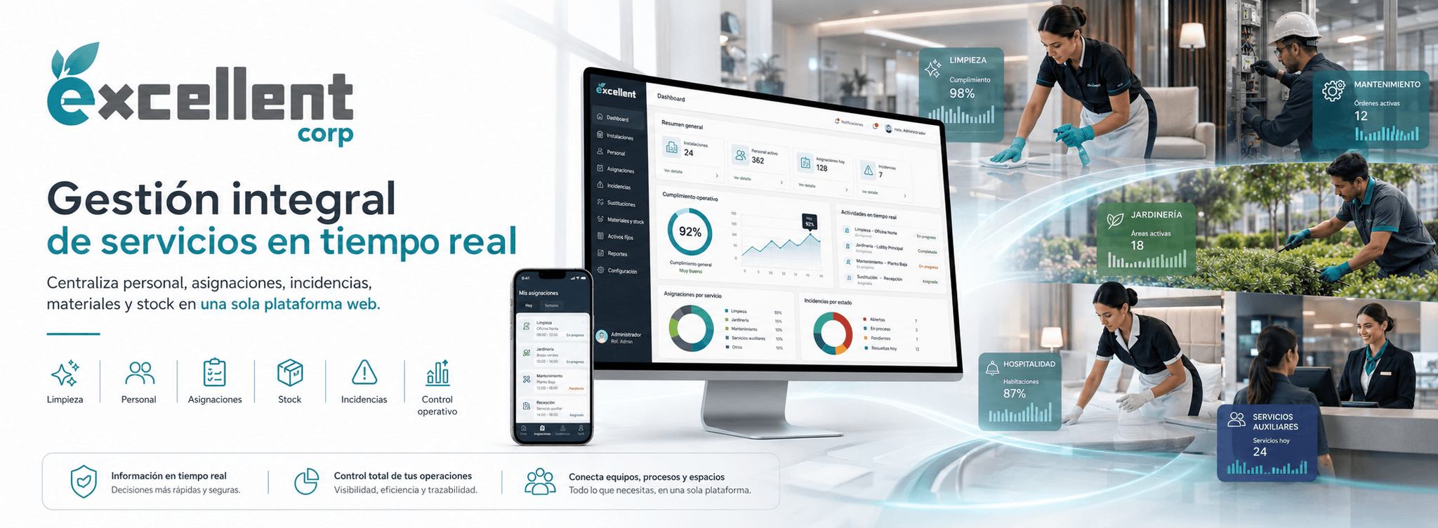 Excellent Corp — Gestión integral de servicios, personal y recursos — Galería