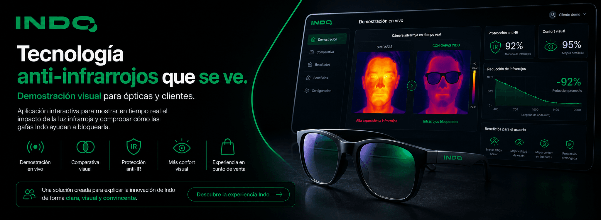Indo — Aplicación interactiva para demostrar la protección frente a la luz infrarroja — Gallery