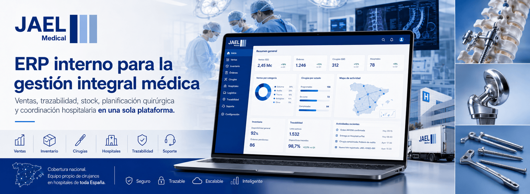 JAEL Medical — ERP integral para la gestión de material quirúrgico y coordinación hospitalaria — Galeria