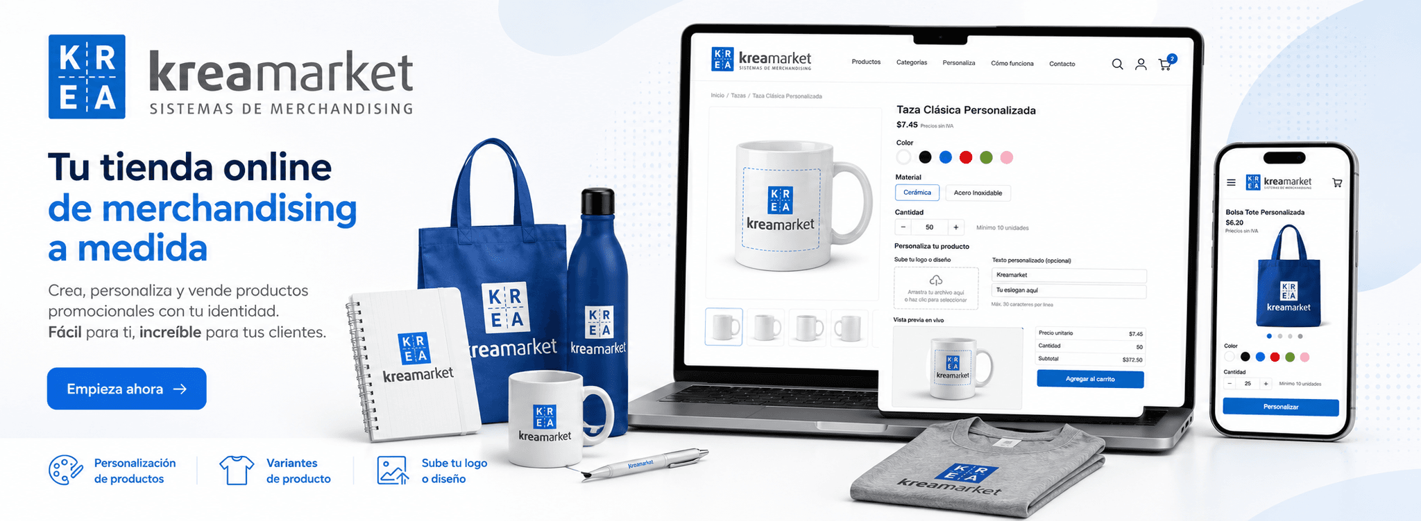 Kreamarket — Tienda online de merchandising totalmente personalizable — Galeria