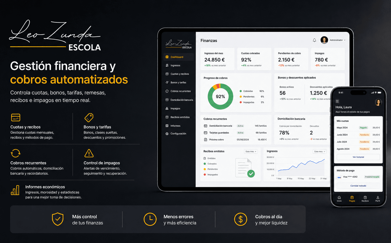 Leo Zunda Escola — ERP integral para la gestión de escuelas de baile — Galeria 2