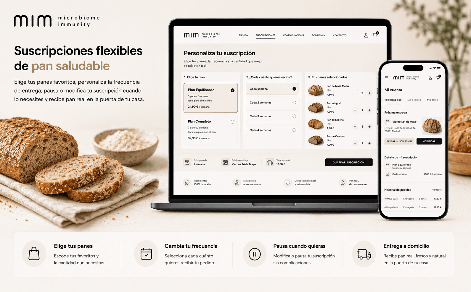 MIM — Ecommerce y plataforma integral de suscripciones de pan saludable — Galeria 1
