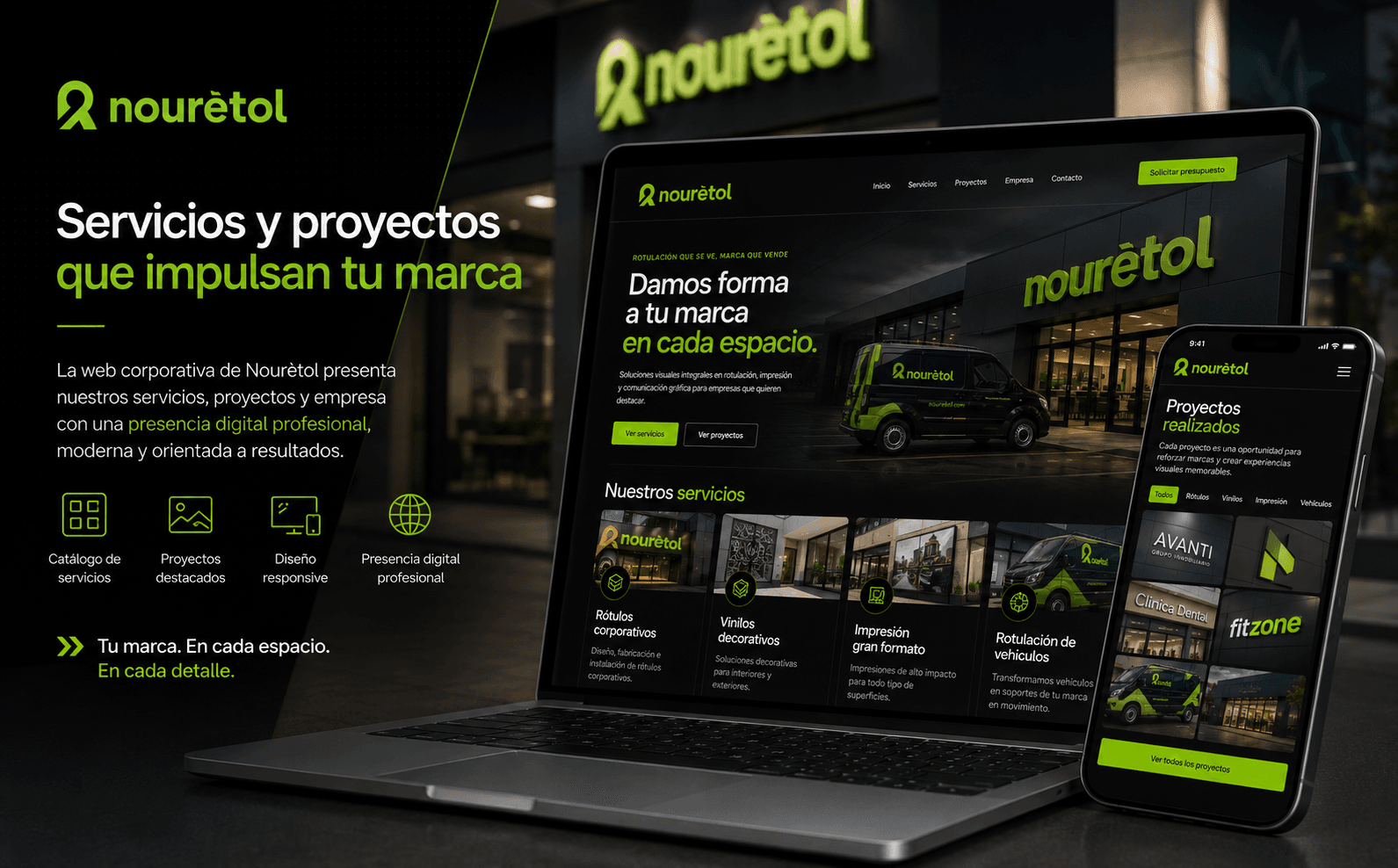 Nouretol — Web corporativa totalmente gestionable para una empresa de rotulación — Galeria 1