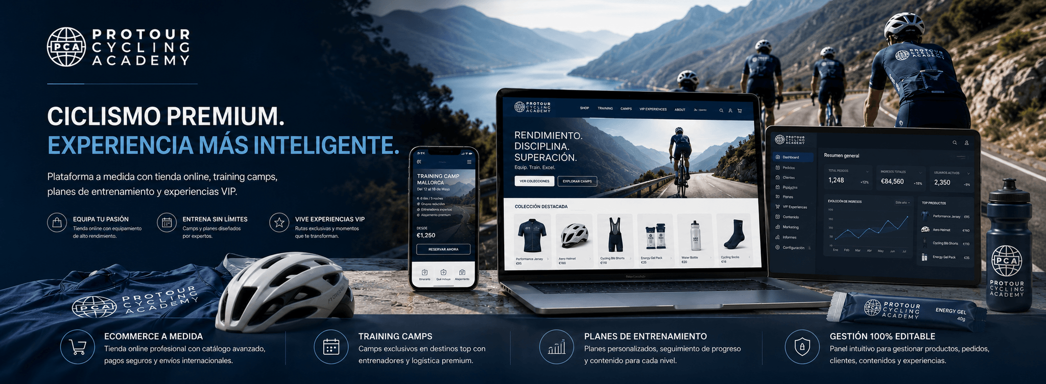 Protour Cycling Academy — Ecommerce y plataforma digital para ciclistas premium — Gallery
