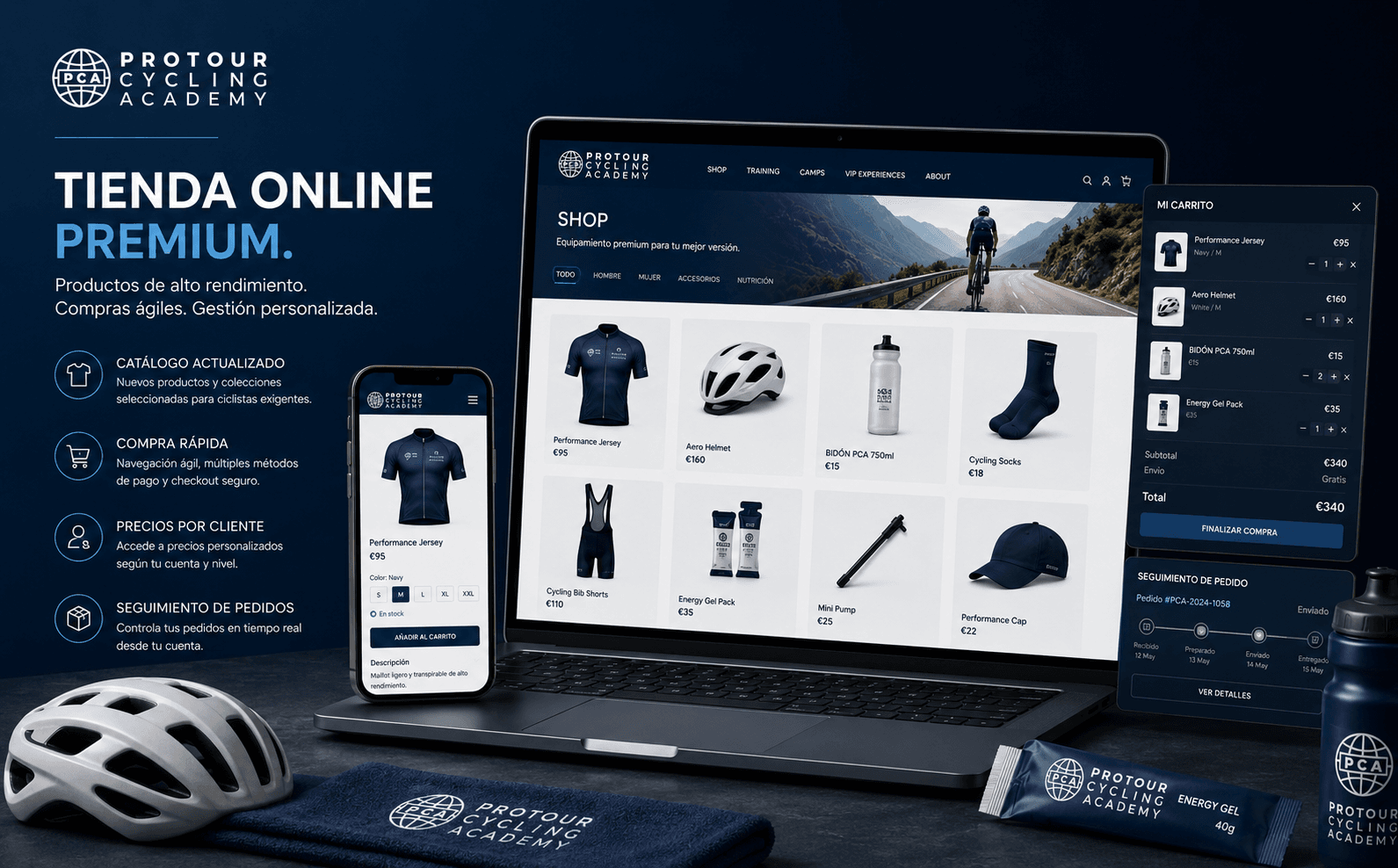 Protour Cycling Academy — Ecommerce y plataforma digital para ciclistas premium — Gallery 1
