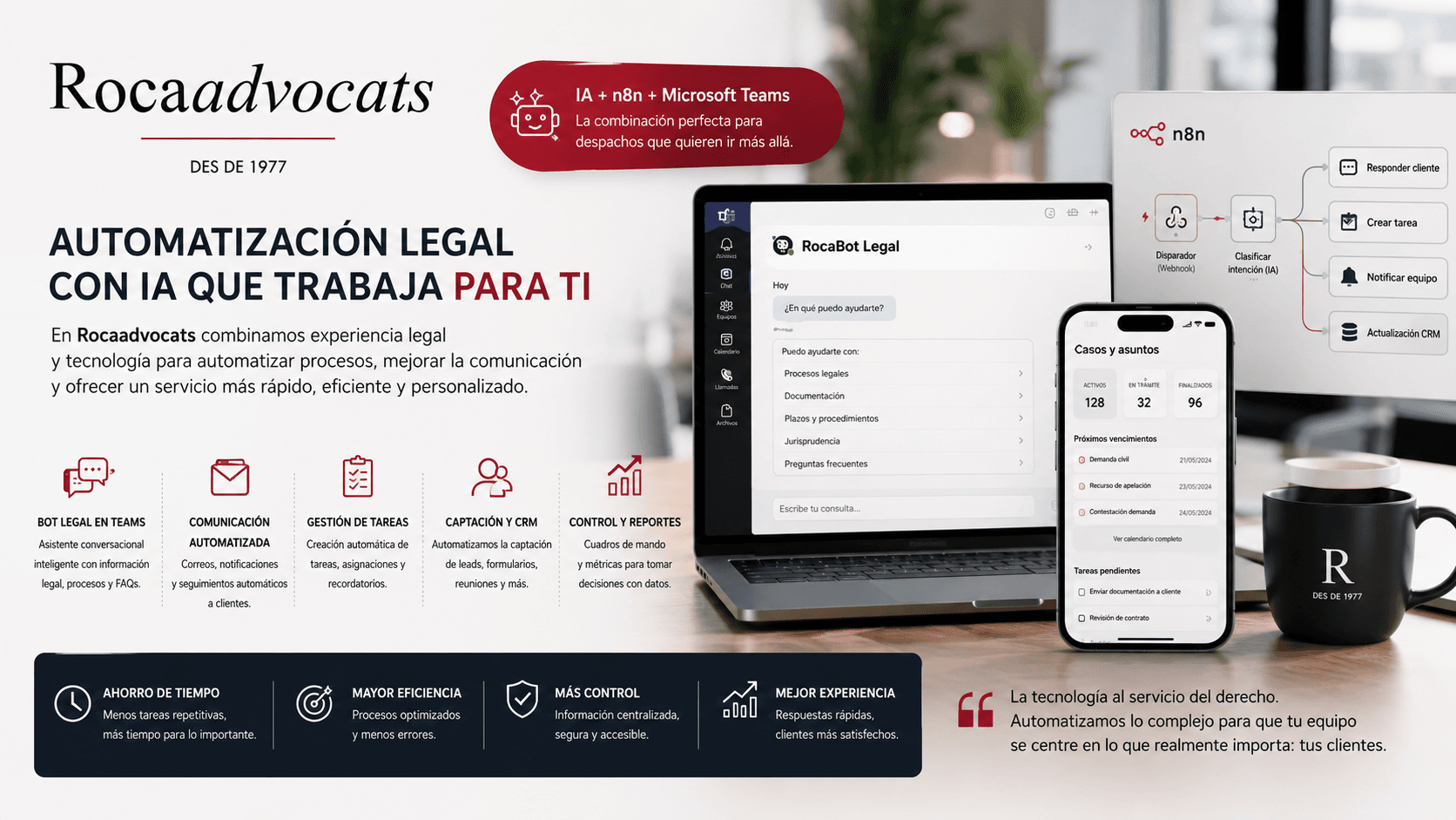 Roca Advocats — Automatización legal con IA, n8n y Microsoft Teams