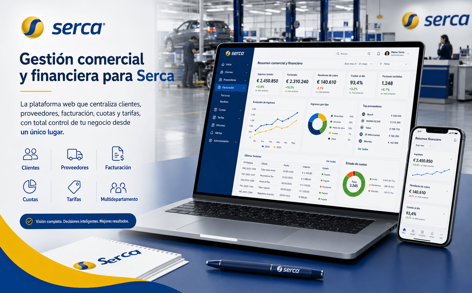 Serca — Plataforma integral de gestión para clientes, proveedores, facturación e integraciones — Galería 1