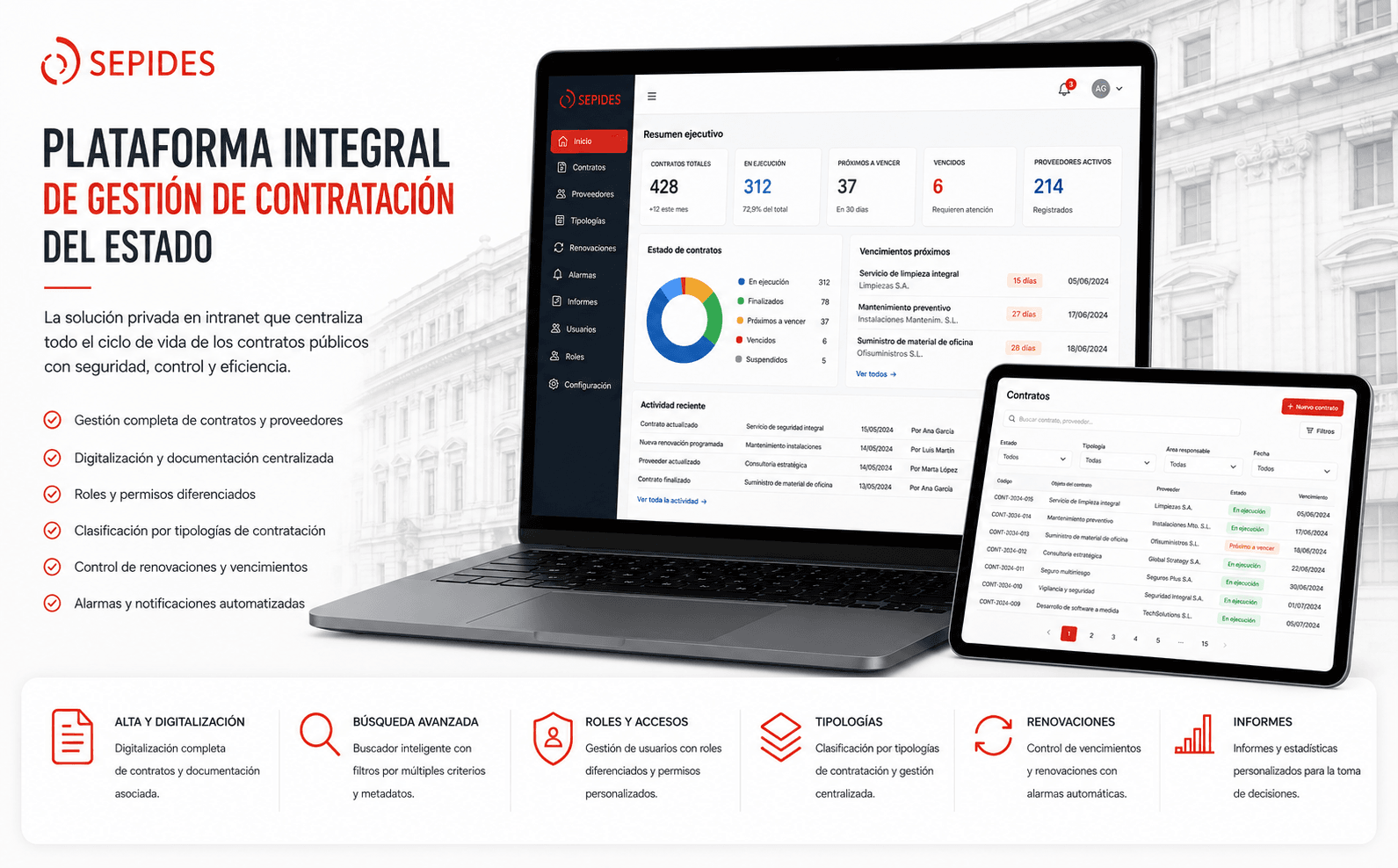 SEPIDES — Plataforma integral para la gestión de contratación pública en intranet — Galería 1