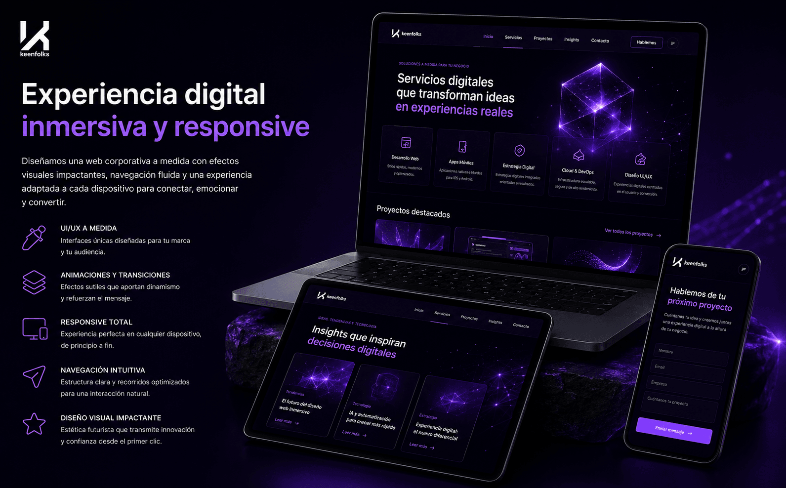 The Keenfolks — Web corporativa futurista, editable y orientada a innovación — Galeria 1