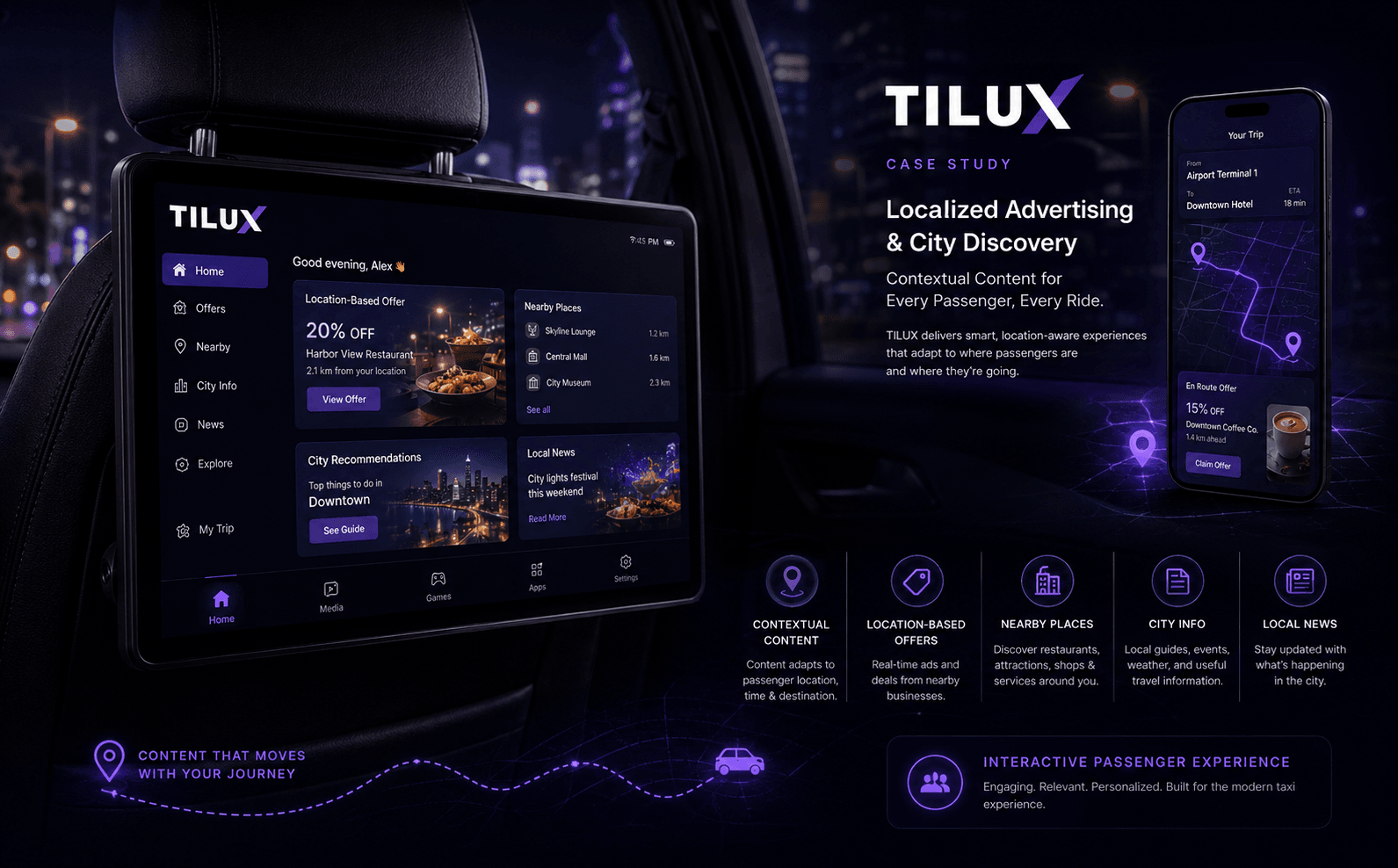 TILUX — Plataforma Android para entretenimiento, publicidad contextual e interacción en taxis — Galeria 1