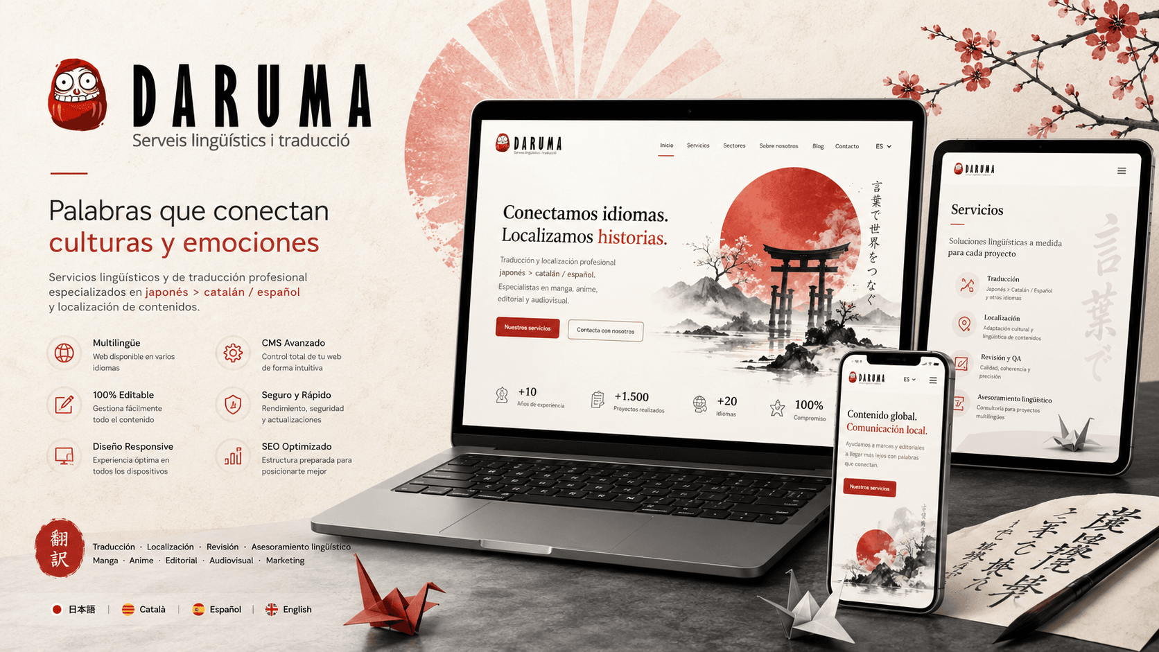 Daruma — Web corporativa multilingüe y totalmente gestionable