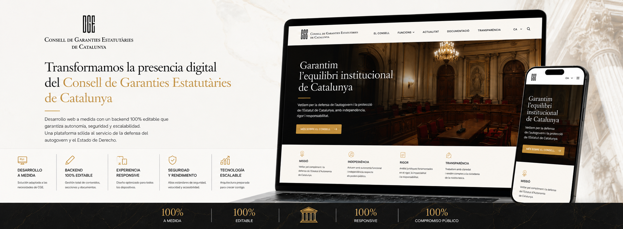 CGE — Diseño y desarrollo web institucional con backend 100% editable — Galería