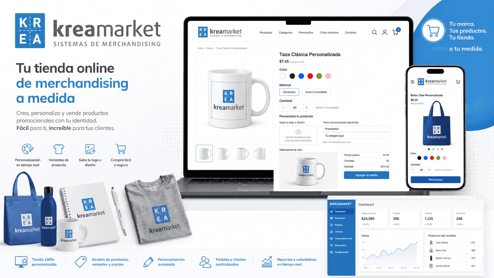 Kreamarket — Tienda online de merchandising totalmente personalizable