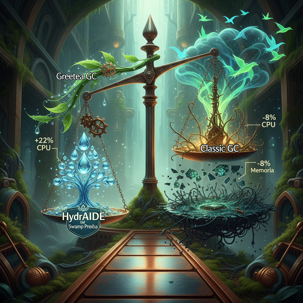Go 1.25 Greentea GC vs Classic: HydrAIDE 1M Swamp Prueba +22% CPU, -8% Memoria