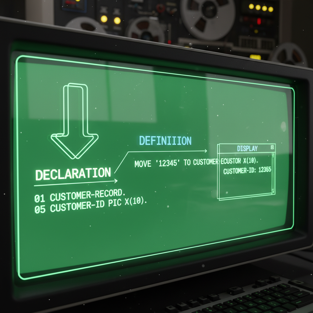 Cómo declarar, definir y mostrar una variable en COBOL