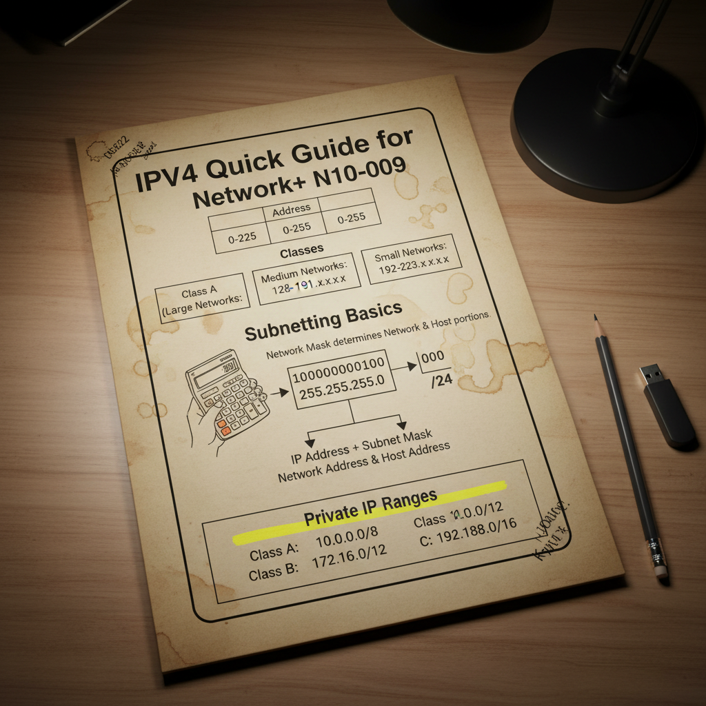 Guía rápida IPv4 para Network+ N10-009