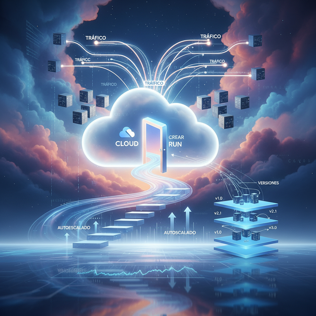 Cloud Run: Crear servicio, tráfico, autoescalado y versiones