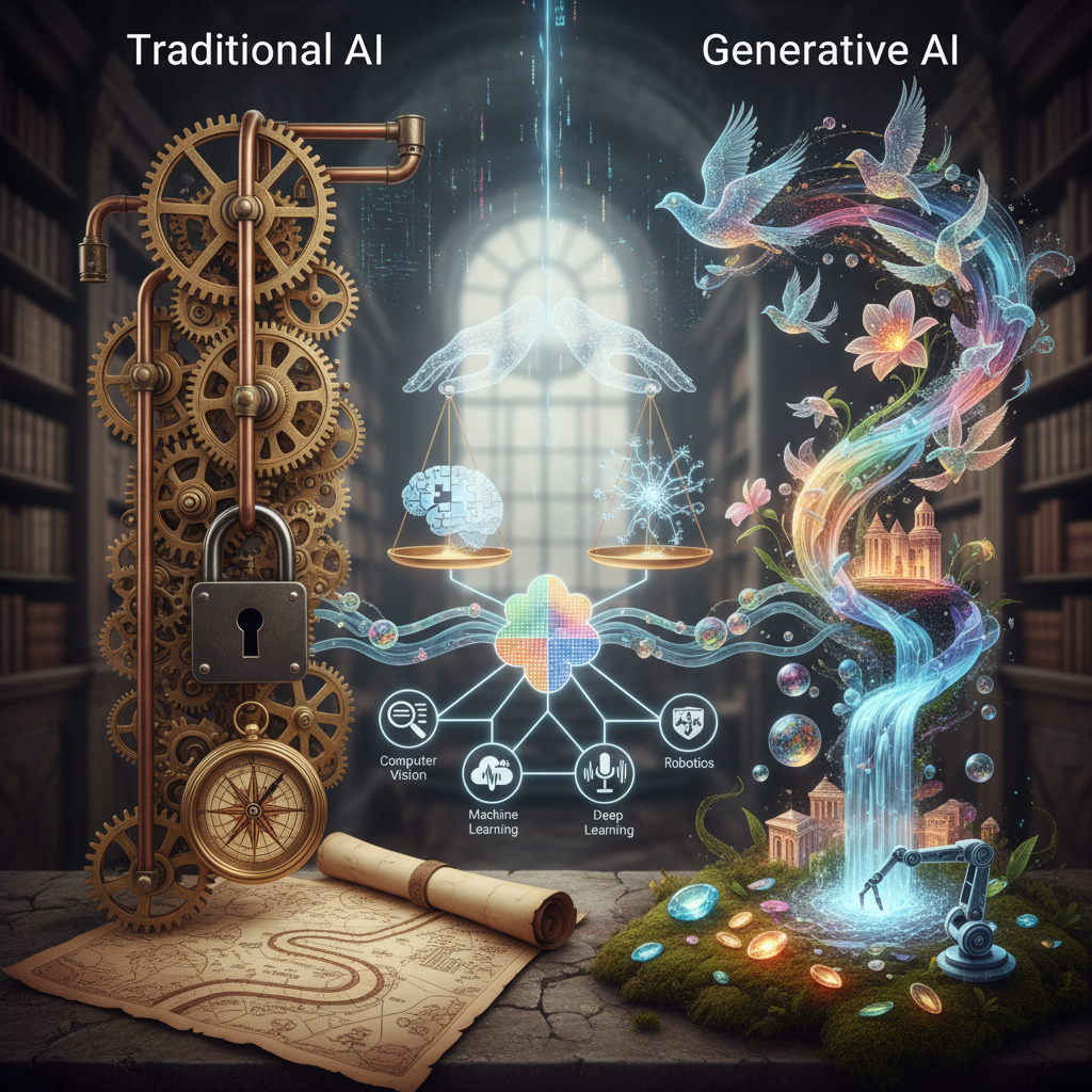 IA Tradicional vs IA Generativa y Tipos de IA