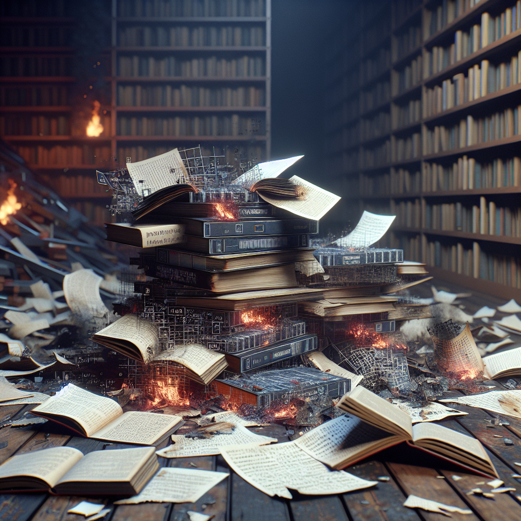 Destrucción antropica de libros para IA