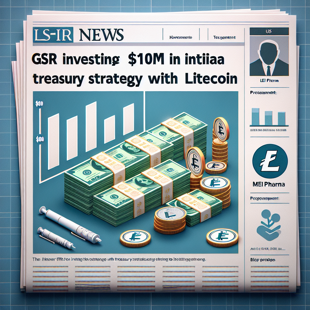 GSR invierte $100M en MEI Pharma para lanzar estrategia de tesorería con Litecoin