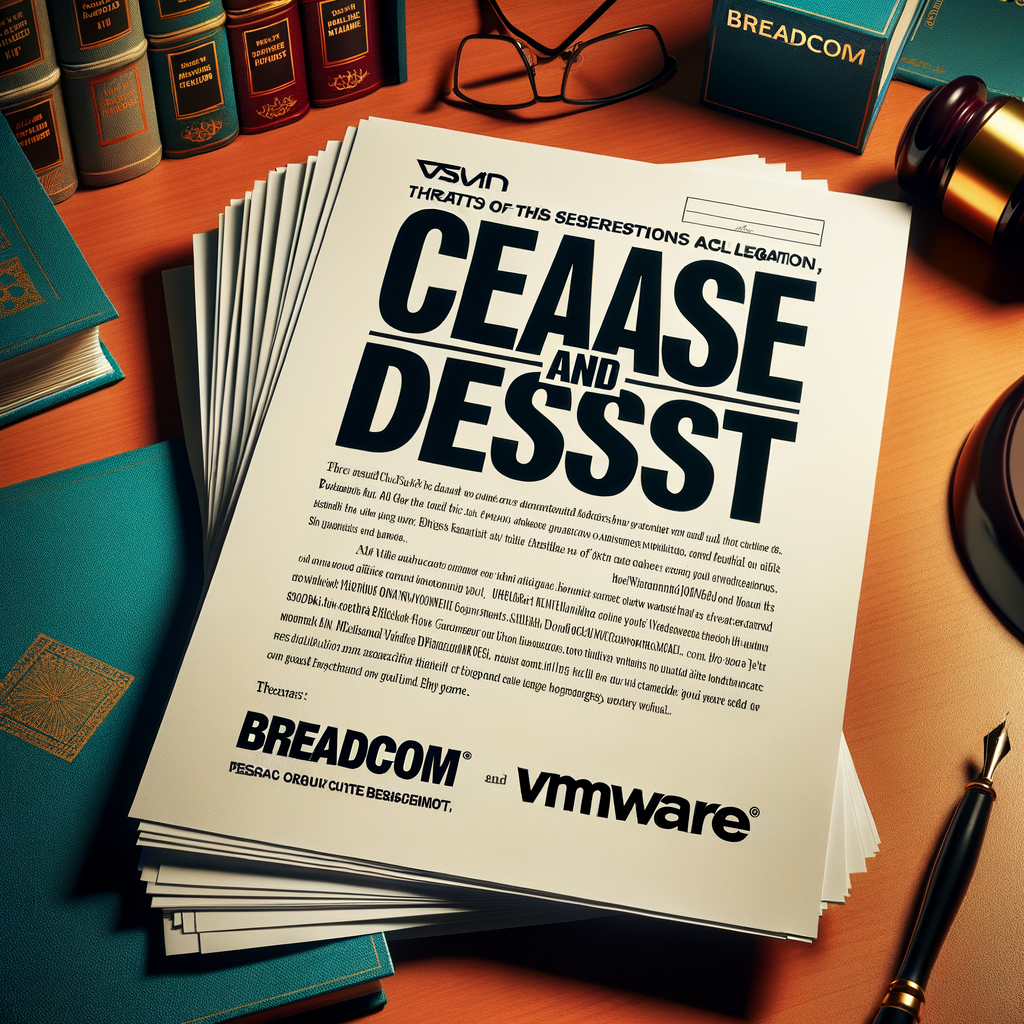 Cartas de cese y desista de Broadcom a titulares de licencias perpetuas de VMware.