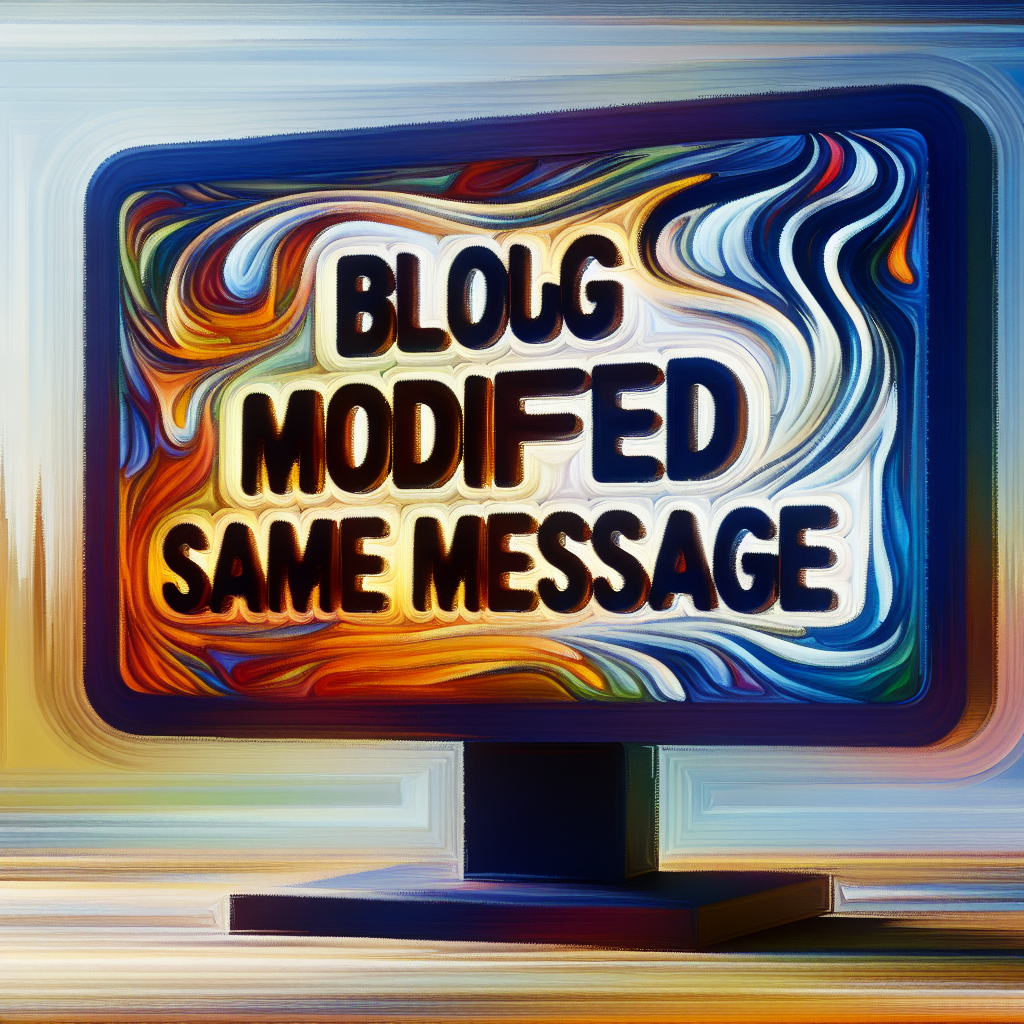 Blog Modificado, Mismo Mensaje