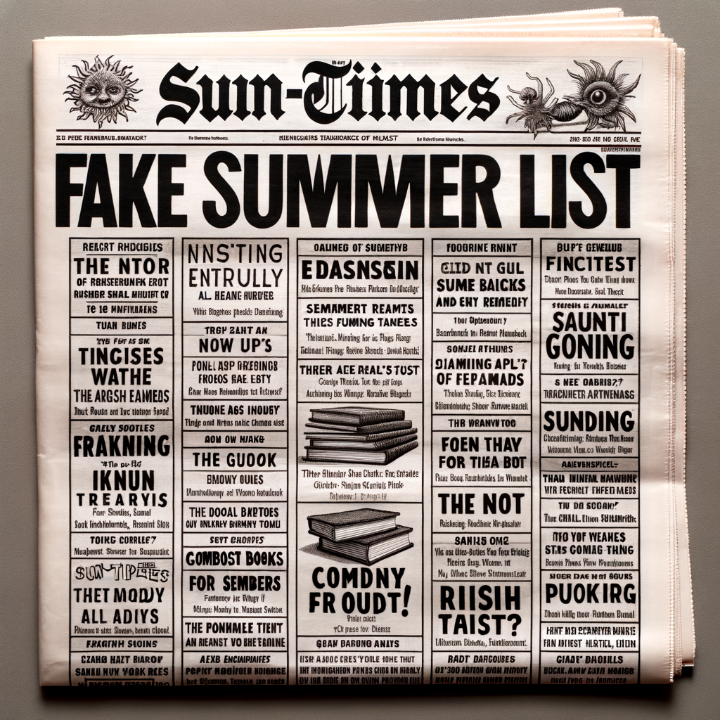 Lista de lectura de verano falsa en Chicago Sun-Times.