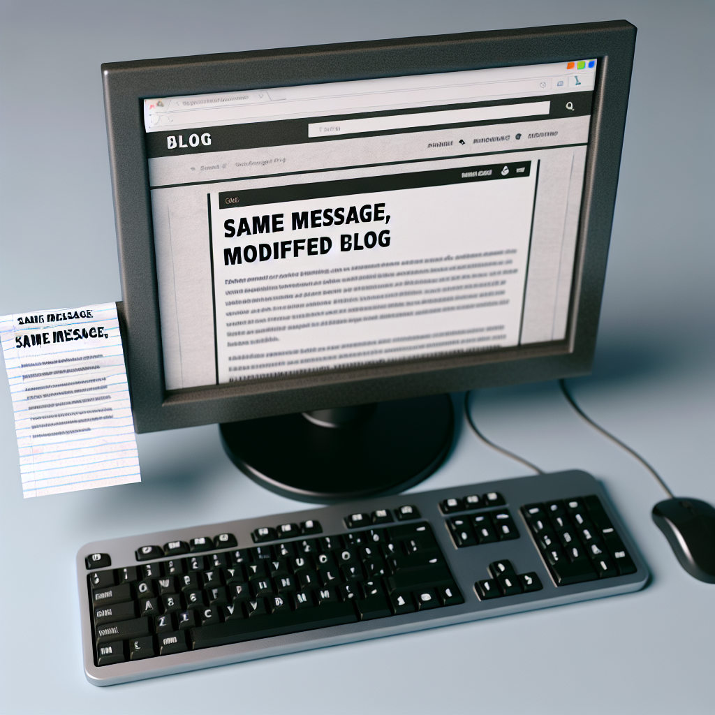 Mismo mensaje, blog modificado