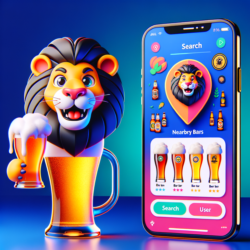 Aplicación de león para encontrar sus cervezas en bares.