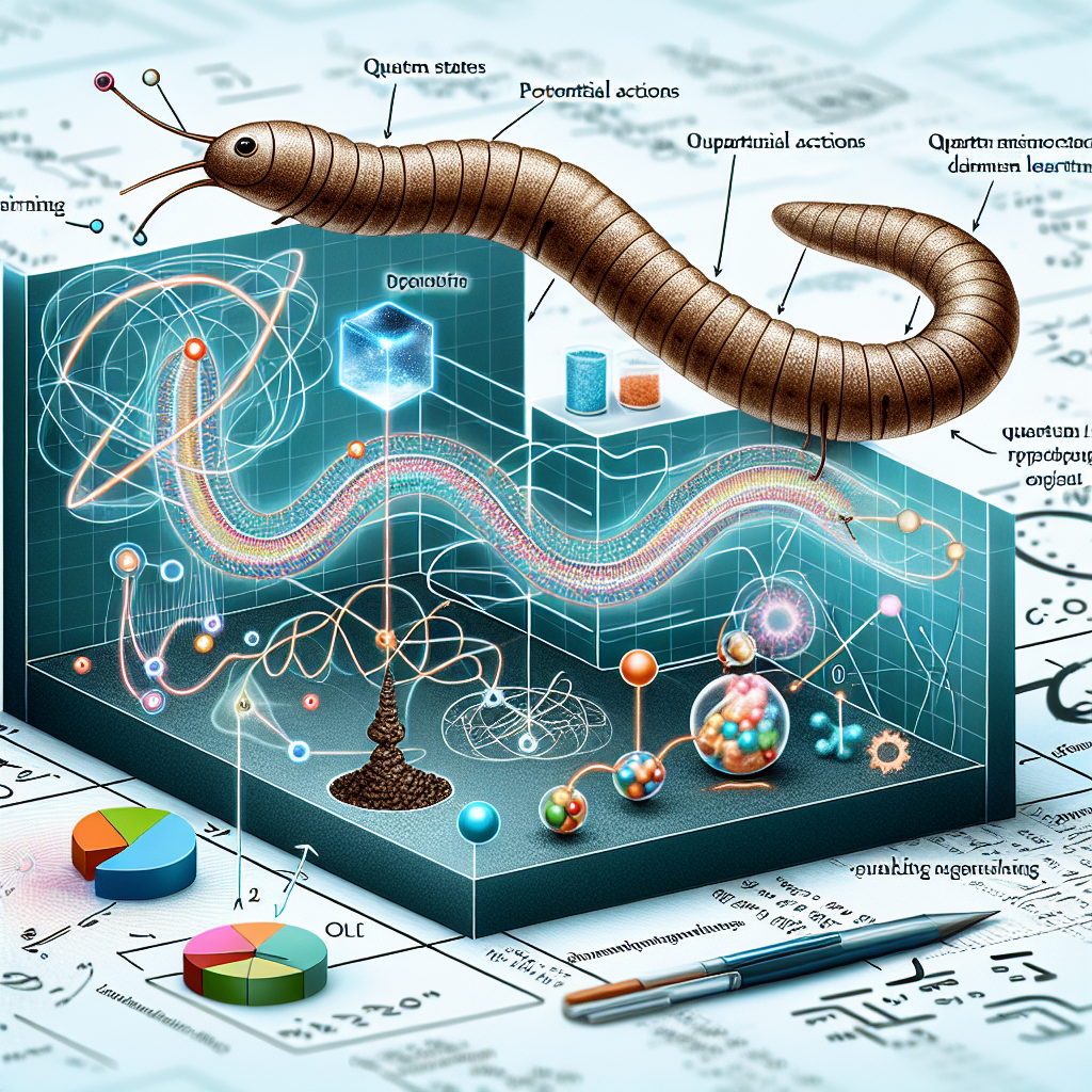 Entrenando un nematodo con aprendizaje por refuerzo cuántico