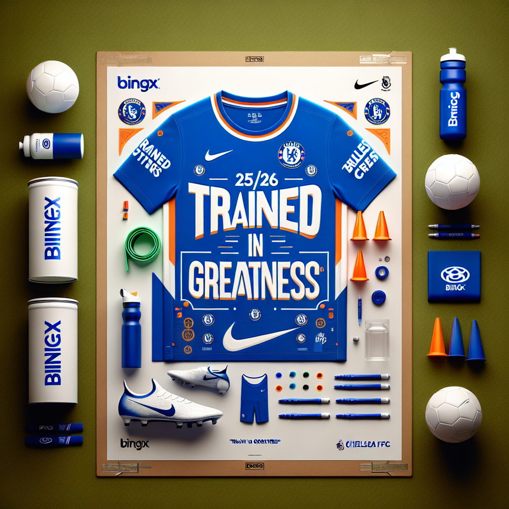 Kit de entrenamiento 25/26 de BingX y Chelsea FC con la campaña 