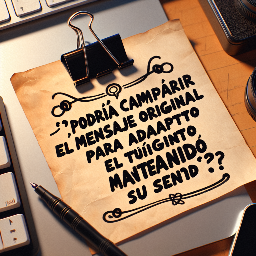 ¿Podrías compartir el mensaje original para adaptar el título manteniendo su sentido?