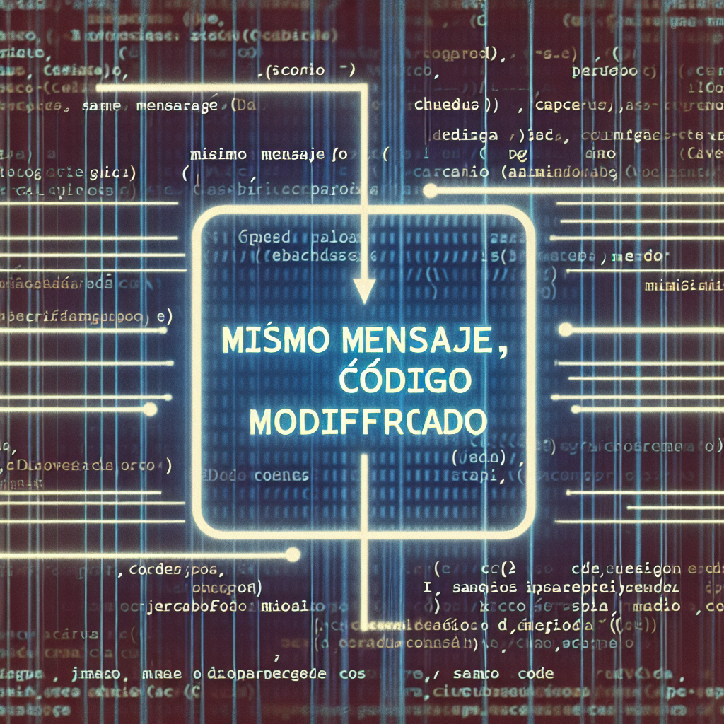 Mismo mensaje, código modificado