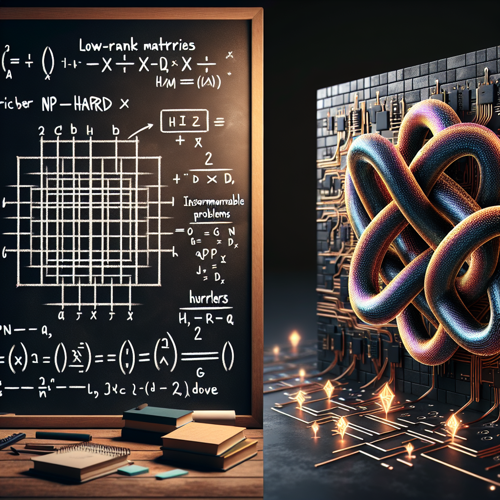 Matrices de rango bajo, NP-duro y obstáculos para hardware inspirado en la computación cuántica