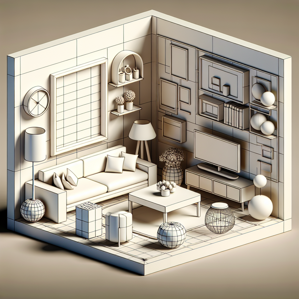 Sala de Estar con Formas Básicas en CAD 3D (Parte 2)